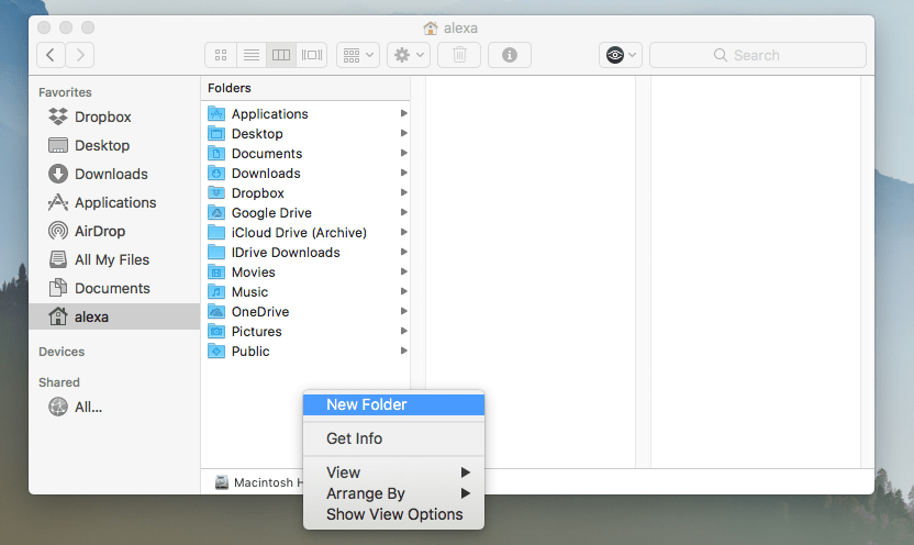 create a new folder for pictures on mac